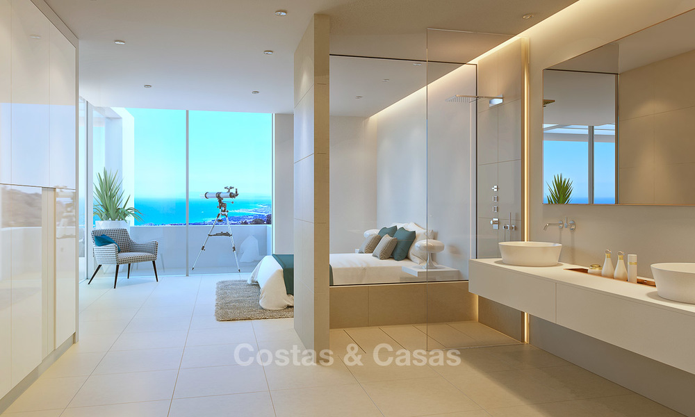 Apartamentos de lujo modernos y contemporáneos con impresionantes vistas al mar en venta, a corta distancia del centro de Marbella. 4885
