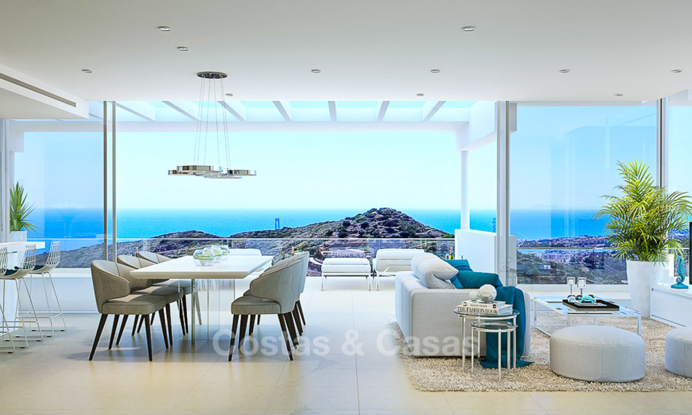 Apartamentos de lujo modernos y contemporáneos con impresionantes vistas al mar en venta, a corta distancia del centro de Marbella. 4886