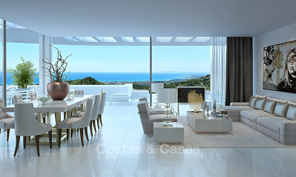 Apartamentos de lujo modernos y contemporáneos con maravillosas vistas al mar en venta, a corta distancia del centro de Marbella. 4910