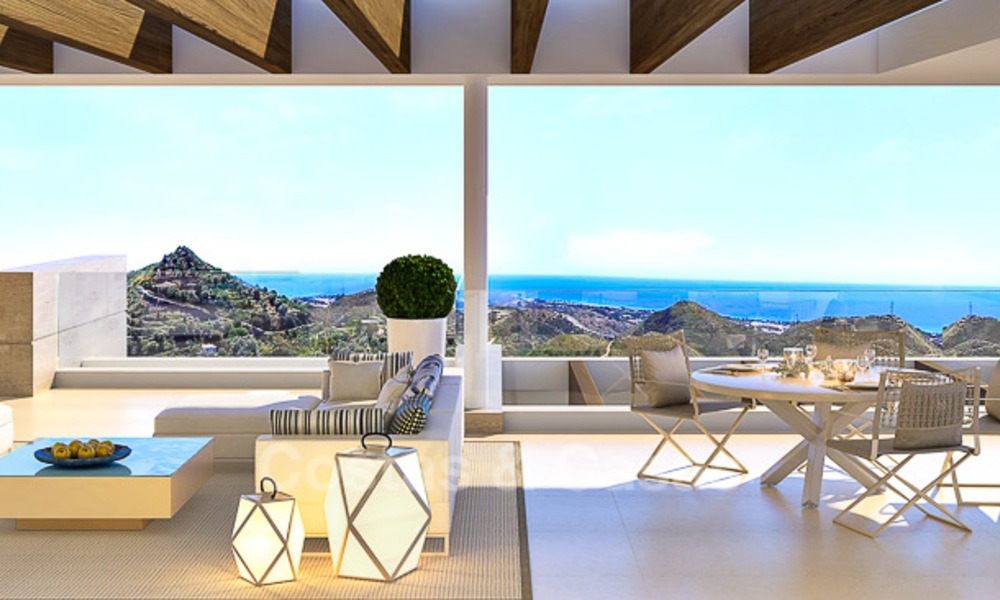 Apartamentos de lujo modernos y contemporáneos con exquisitas vistas al mar en venta, a corta distancia del centro de Marbella. 4961