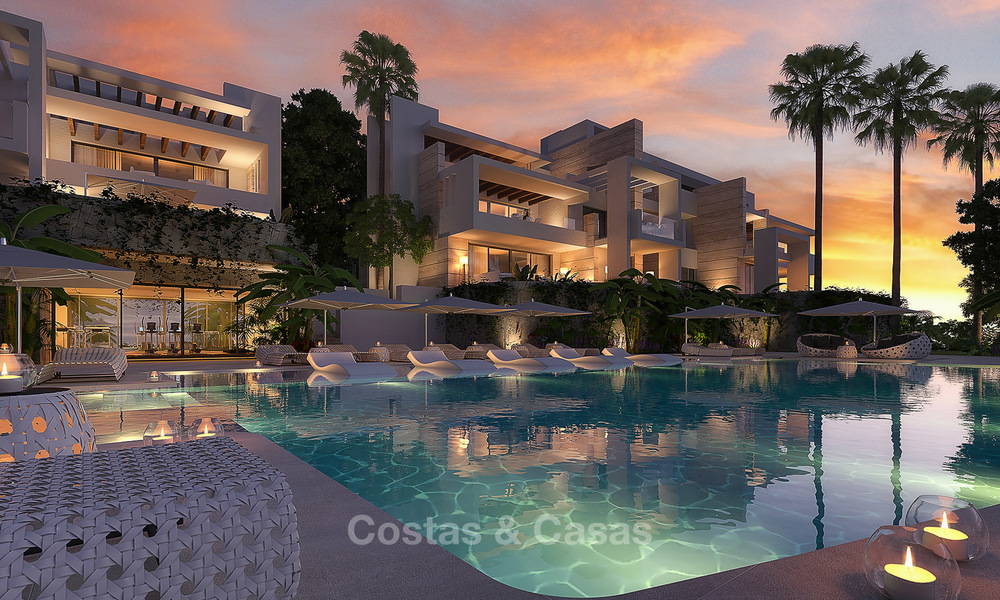 Apartamentos de lujo modernos y contemporáneos con exquisitas vistas al mar en venta, a corta distancia del centro de Marbella. 4966