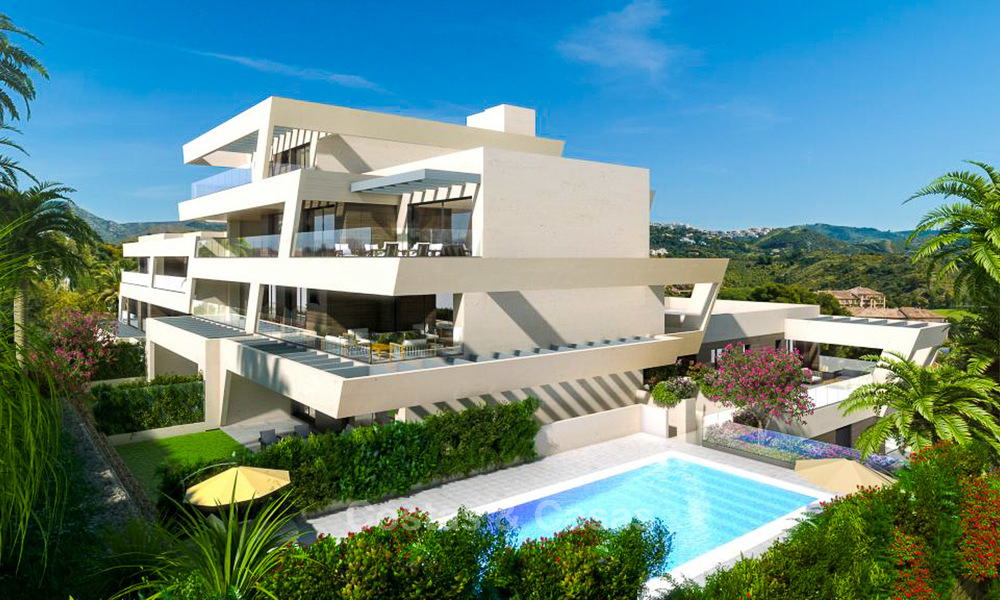 Nuevos apartamentos de lujo con vistas al mar en venta, diseño moderno y contemporáneo, Marbella 5110