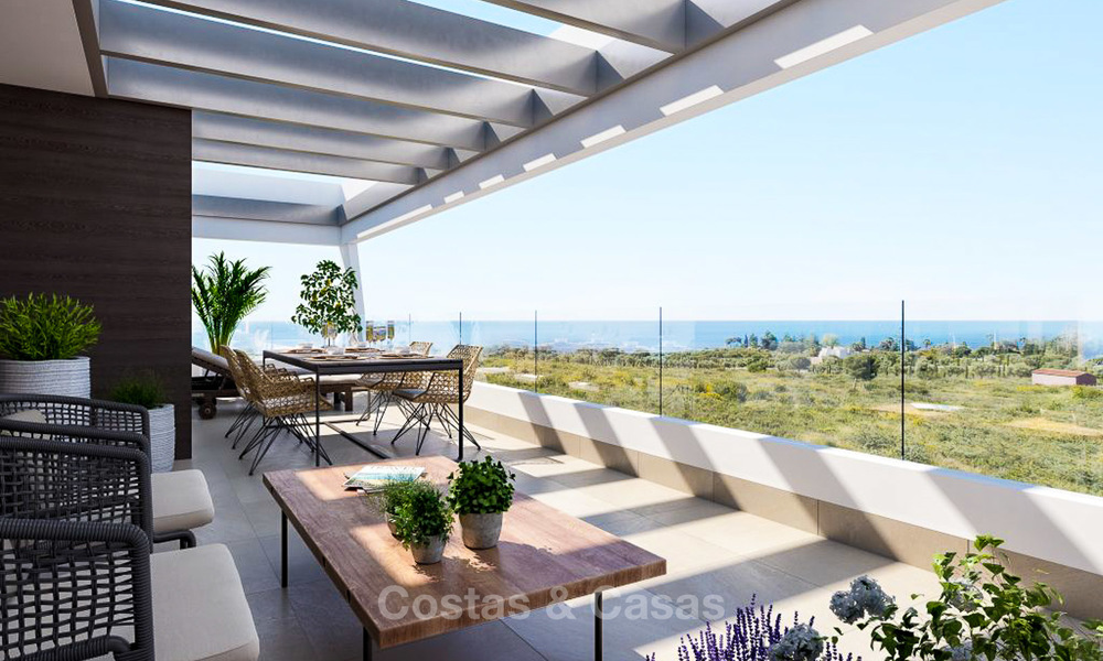 Nuevos apartamentos de lujo con vistas al mar en venta, diseño moderno y contemporáneo, Marbella 5111