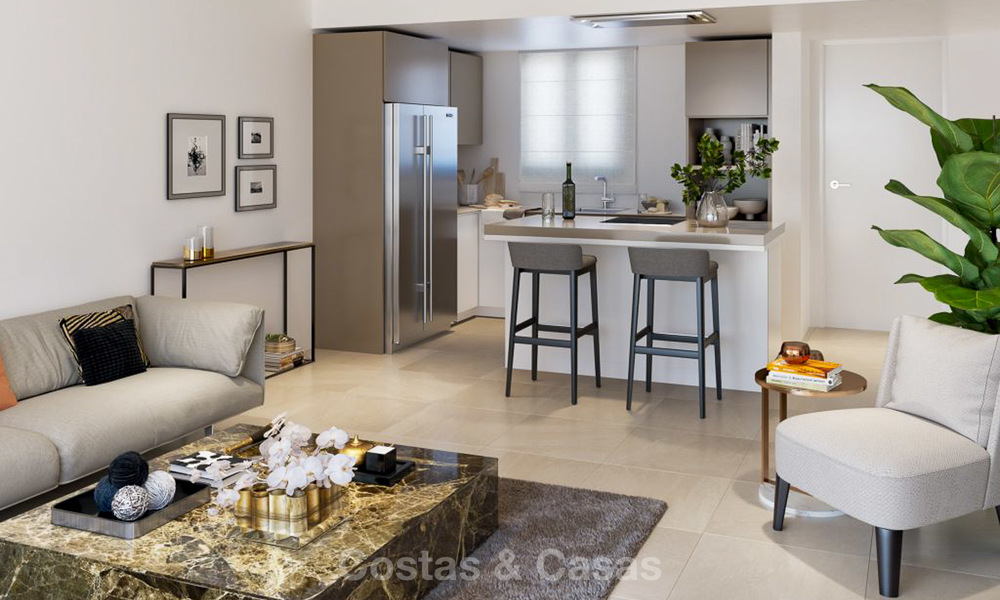 Nuevos apartamentos de lujo con vistas al mar en venta, diseño moderno y contemporáneo, Marbella 5115