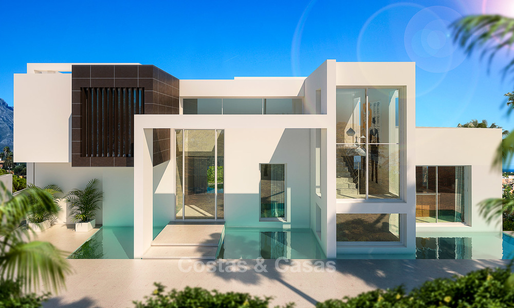 Nueva villa de lujo moderna y contemporánea en venta, con vistas al mar y a la montaña, Nueva Andalucia, Marbella 5529