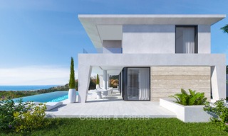Nuevas villas de estilo moderno y vanguardista con vistas al mar en venta, La Duquesa, Manilva, Costa del Sol 5608 