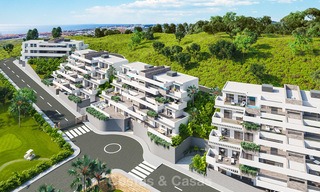 Nuevos y modernos apartamentos en primera línea de golf en venta, La Cala de Mijas, Costa del Sol 5701 