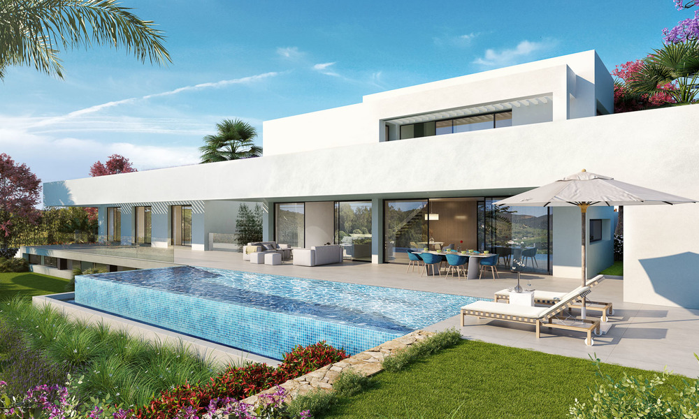 Amplias y modernas villas de lujo en venta, en un prestigioso complejo de golf y con vistas panorámicas al mar, Benahavis - Marbella 5908