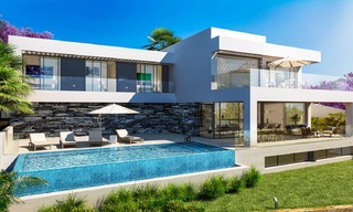 Amplias y modernas villas de lujo en venta, en un prestigioso complejo de golf y con vistas panorámicas al mar, Benahavis - Marbella 5907 