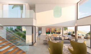 Amplias y modernas villas de lujo en venta, en un prestigioso complejo de golf y con vistas panorámicas al mar, Benahavis - Marbella 5913 