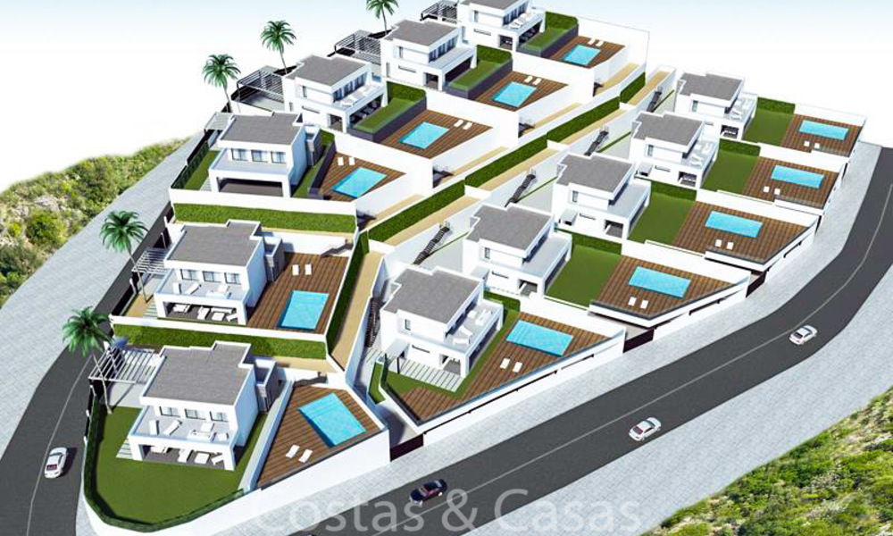 Atractivas y modernas villas de lujo en venta, con vistas al mar y al golf, Manilva, Costa del Sol 6297