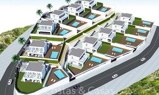 Atractivas y modernas villas de lujo en venta, con vistas al mar y al golf, Manilva, Costa del Sol 6297 