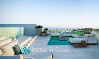 Nuevos, exquisitos y contemporáneos apartamentos de lujo en venta, con extraordinarias vistas al mar, al golf y a la montaña, Benahavis, Marbella 6318 