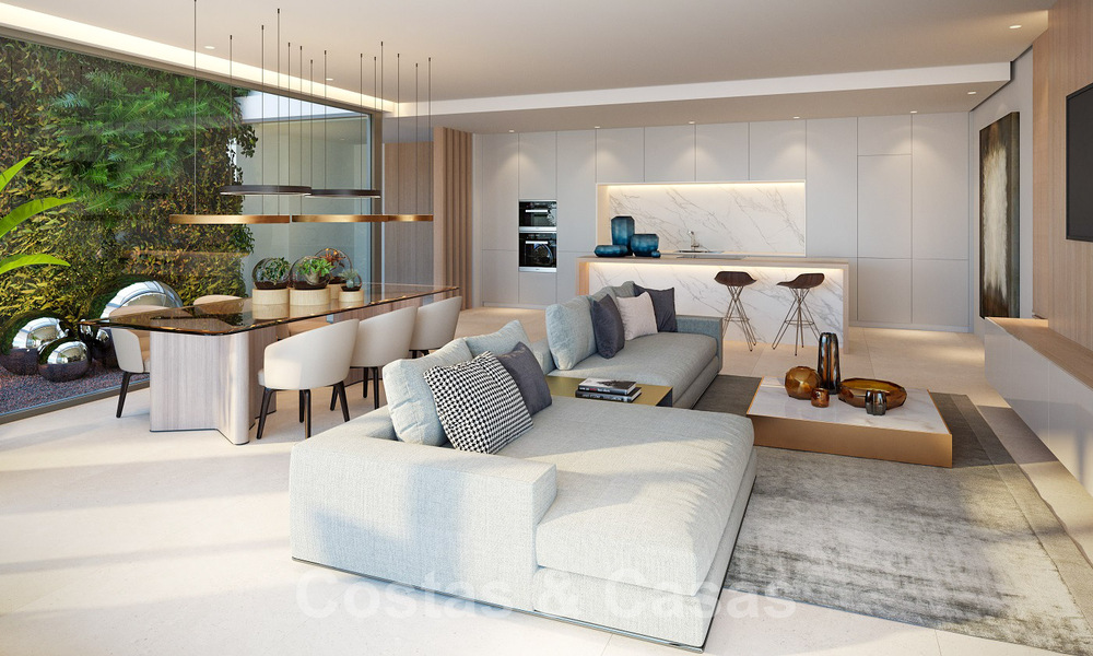 Nuevos, exquisitos y contemporáneos apartamentos de lujo en venta, con extraordinarias vistas al mar, al golf y a la montaña, Benahavis, Marbella 31066