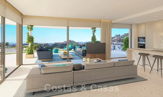 Nuevos, exquisitos y contemporáneos apartamentos de lujo en venta, con extraordinarias vistas al mar, al golf y a la montaña, Benahavis, Marbella 31071 