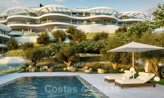 Nuevos, exquisitos y contemporáneos apartamentos de lujo en venta, con extraordinarias vistas al mar, al golf y a la montaña, Benahavis, Marbella 31085 