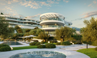 Nuevos, exquisitos y contemporáneos apartamentos de lujo en venta, con extraordinarias vistas al mar, al golf y a la montaña, Benahavis, Marbella 31086 