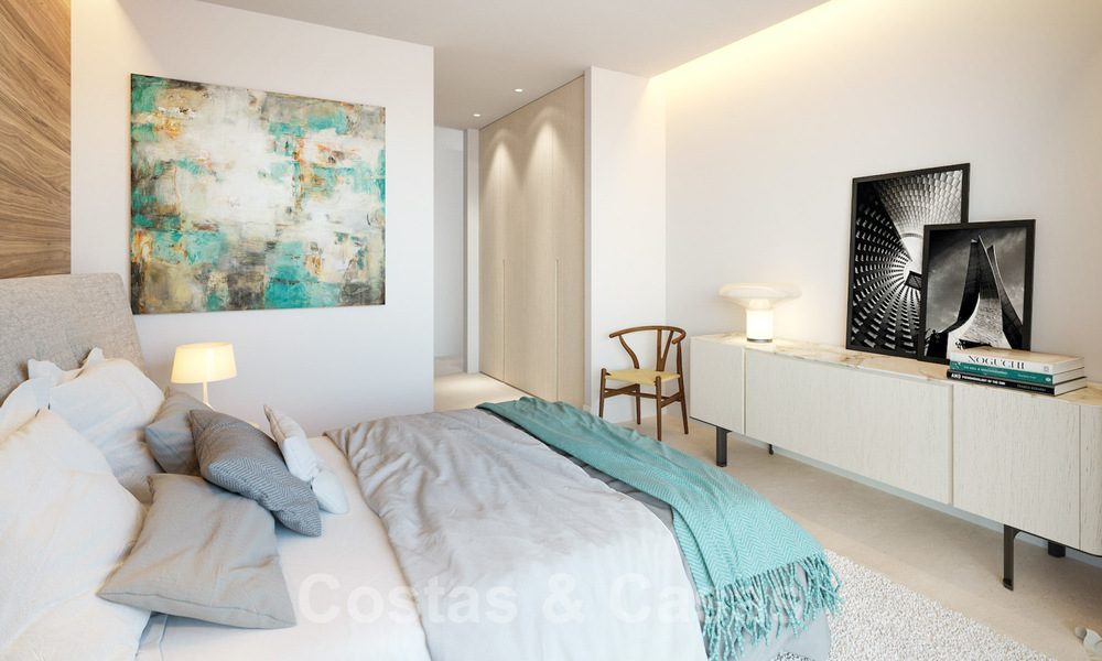 Nuevos, exquisitos y contemporáneos apartamentos de lujo en venta, con extraordinarias vistas al mar, al golf y a la montaña, Benahavis, Marbella 31093