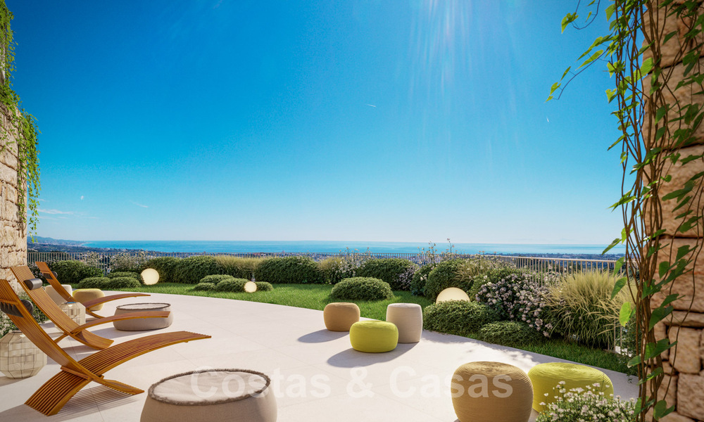 Nuevos, exquisitos y contemporáneos apartamentos de lujo en venta, con extraordinarias vistas al mar, al golf y a la montaña, Benahavis, Marbella 37296