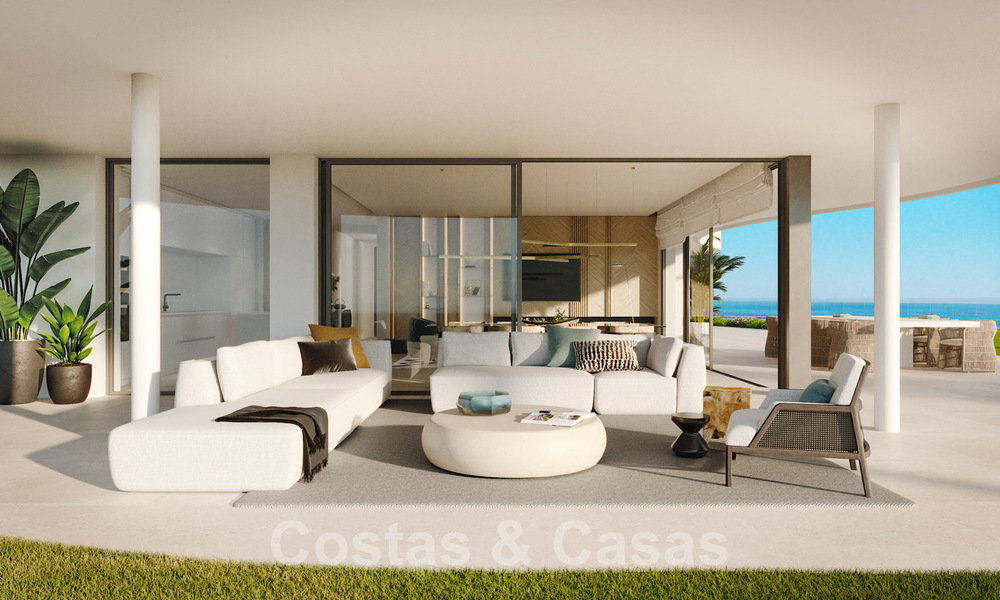 Nuevos, exquisitos y contemporáneos apartamentos de lujo en venta, con extraordinarias vistas al mar, al golf y a la montaña, Benahavis, Marbella 37304