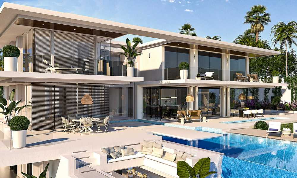 Impresionante villa de nueva construcción de estilo californiano a la venta, con magníficas vistas al mar, Benahavis - Marbella 6765