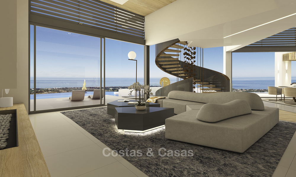 Impresionante villa de lujo minimalista de nueva construcción con vistas panorámicas al mar en venta, Marbella Este 19338