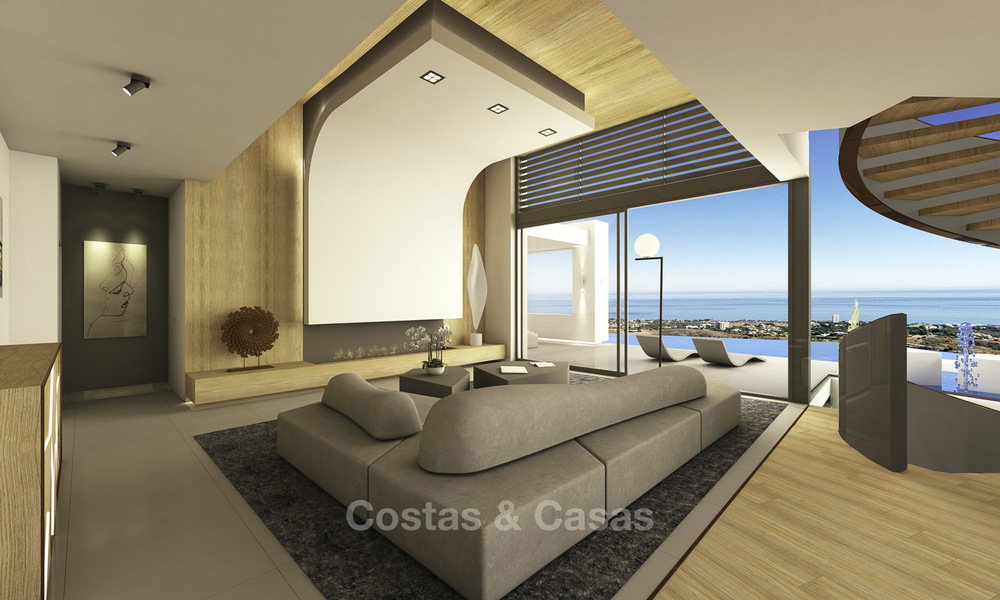 Impresionante villa de lujo minimalista de nueva construcción con vistas panorámicas al mar en venta, Marbella Este 19341