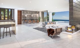 Atractiva villa de lujo de nueva construcción con vistas panorámicas al mar en venta, Manilva, Costa del Sol 7301 