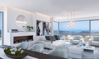 Nuevos y modernos apartamentos en primera línea de golf con vistas al mar en venta en un resort de lujo en La Cala, Mijas 7785 