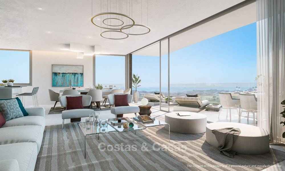 Nuevos y modernos apartamentos en primera línea de golf con vistas al mar en venta en un resort de lujo en La Cala, Mijas 7787