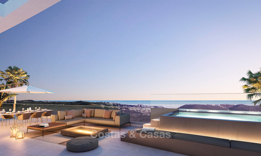 Nuevos y modernos apartamentos en primera línea de golf con vistas al mar en venta en un resort de lujo en La Cala, Mijas 8962