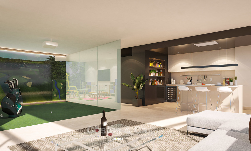 Nuevos y modernos apartamentos en primera línea de golf con vistas al mar en venta en un resort de lujo en La Cala, Mijas 8963
