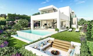 Modernas y lujosas villas en primera línea de golf con vistas panorámicas al mar y la montaña en venta, Estepona 7927 