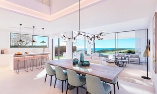 Modernas y lujosas villas en primera línea de golf con vistas panorámicas al mar y la montaña en venta, Estepona 7929 