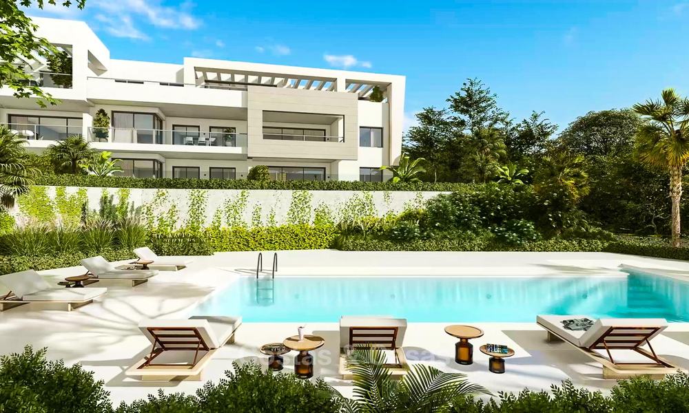 Deliciosos y modernos apartamentos en primera línea de golf en venta en un exclusivo complejo nuevo, Casares, Costa del Sol. 8041