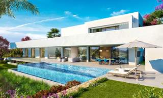 Lujosa y llamativa villa de diseño con increíbles vistas al mar en venta, primera línea de golf, lista para entrar a vivir – Benahavis - Marbella 8466 