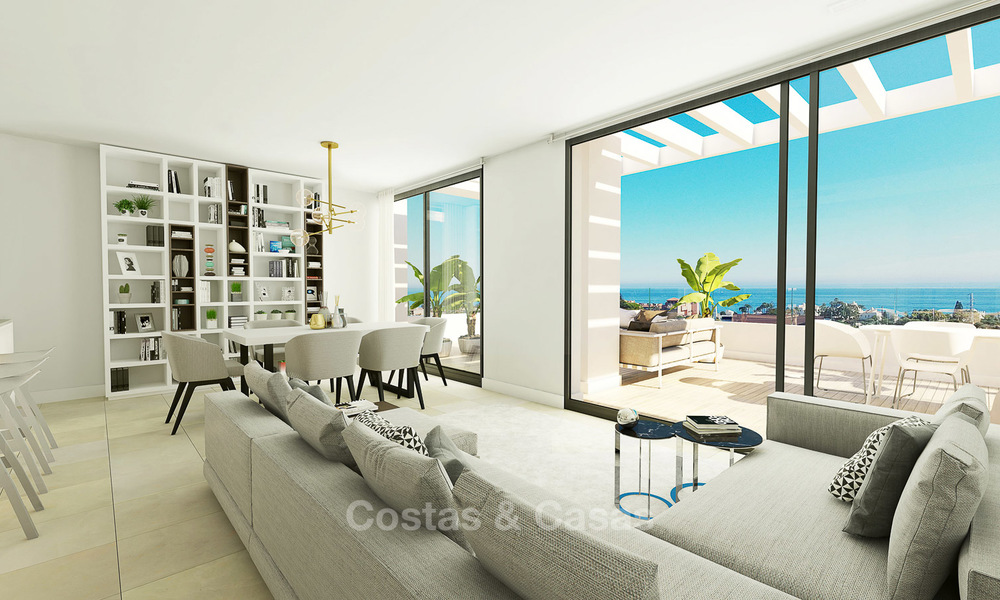 Impresionantes apartamentos nuevos contemporáneos con vistas al mar en venta, a poca distancia de la playa – Estepona Oeste 9457