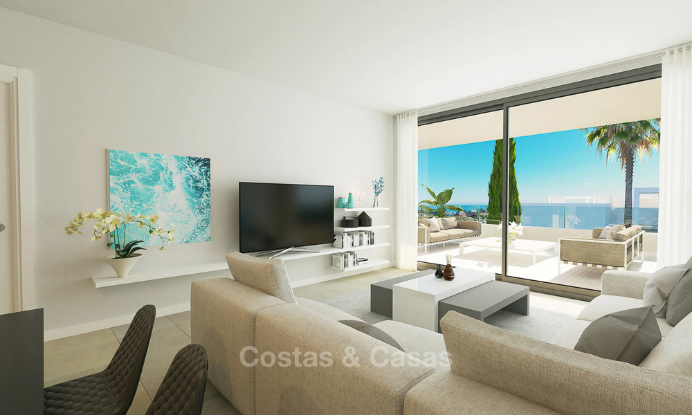 Impresionantes apartamentos nuevos contemporáneos con vistas al mar en venta, a poca distancia de la playa – Estepona Oeste 9456