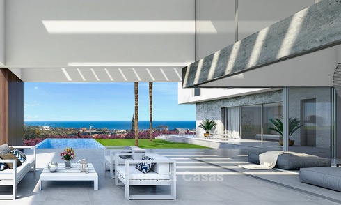 Villa de lujo contemporánea a estrenar con vistas panorámicas al mar en venta, en un exclusivo resort de golf en Benahavis - Marbella 10098