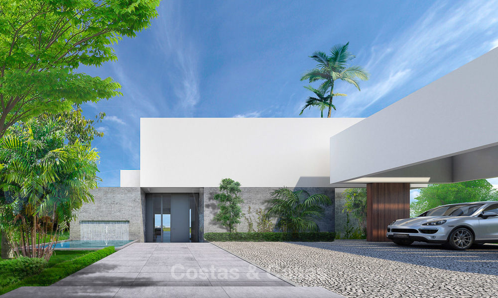 Villa de lujo contemporánea a estrenar con vistas panorámicas al mar en venta, en un exclusivo resort de golf en Benahavis - Marbella 10099