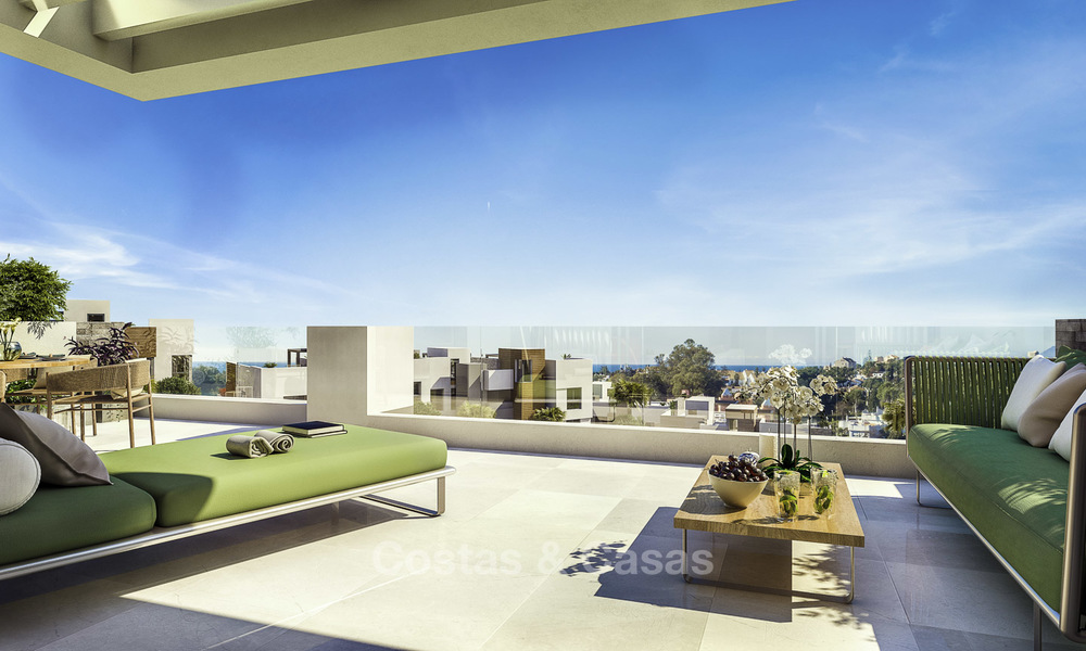 Apartamentos de lujo modernos y a estrenar con vistas al mar en venta en primera línea de golf - Marbella Este 11609