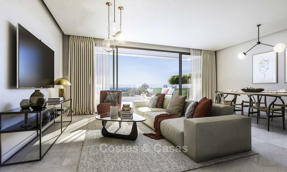Apartamentos de lujo modernos y a estrenar con vistas al mar en venta en primera línea de golf - Marbella Este 11610
