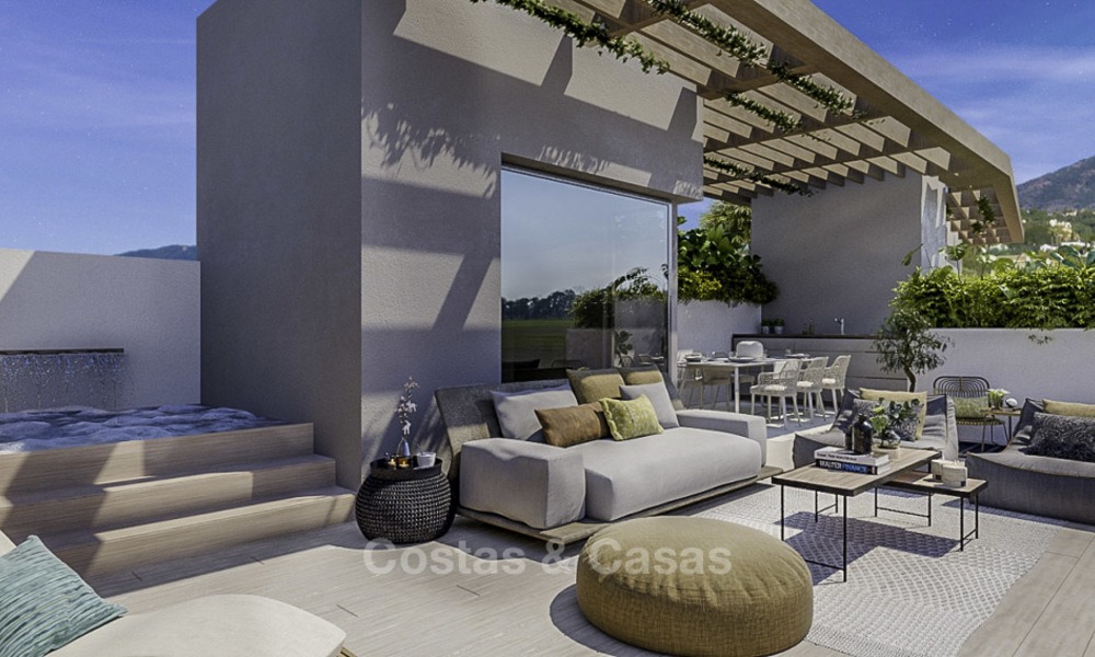 Modernas casas adosadas de lujo con impresionantes vistas al mar en venta en el Valle del Golf – Benahavis – Marbella 12969