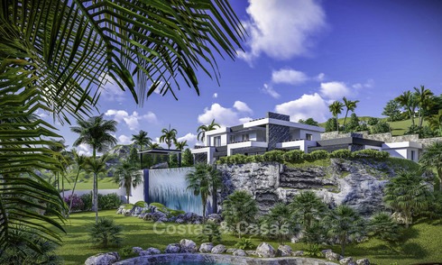 Preciosa villa moderna y contemporánea con vistas al mar, en venta en el Valle del Golf, Nueva Andalucia - Marbella 14469