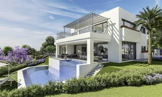 Nuevas y modernas villas de lujo con increíbles vistas al mar en venta, primera línea de golf en Marbella Este. Listo para mudarse! 17407 