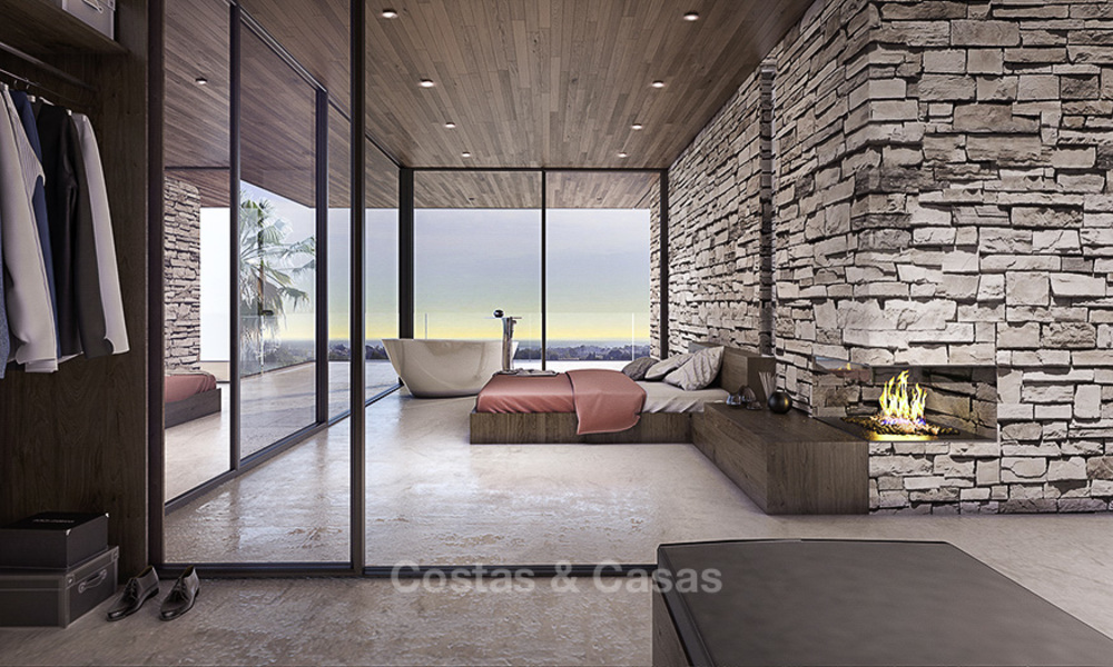 Nueva y especial villa de lujo moderna con magníficas vistas al mar en venta, en una exclusiva urbanización de golf - Nueva Andalucia - Marbella 14861