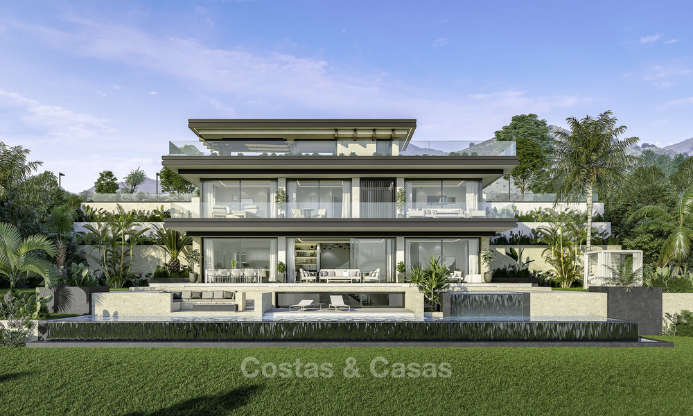 Nuevas villas de lujo contemporáneas con espectaculares vistas al mar y a la montaña en venta en Elviria - Marbella 15240