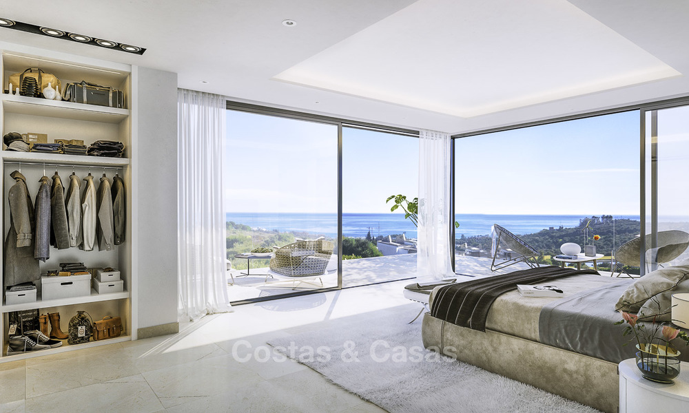 Atractivas y modernas villas de lujo con espectaculares vistas al mar en venta, en un prestigioso resort de golf en Estepona 16693