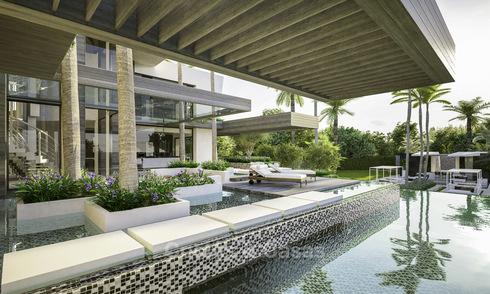 Villa de diseño de lujo sobre plano con licencia de construcción aprobada para la venta, Milla de Oro, Marbella 19237