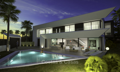Villas modernas sobre plano con impresionantes vistas al mar en venta, Marbella Este 19321